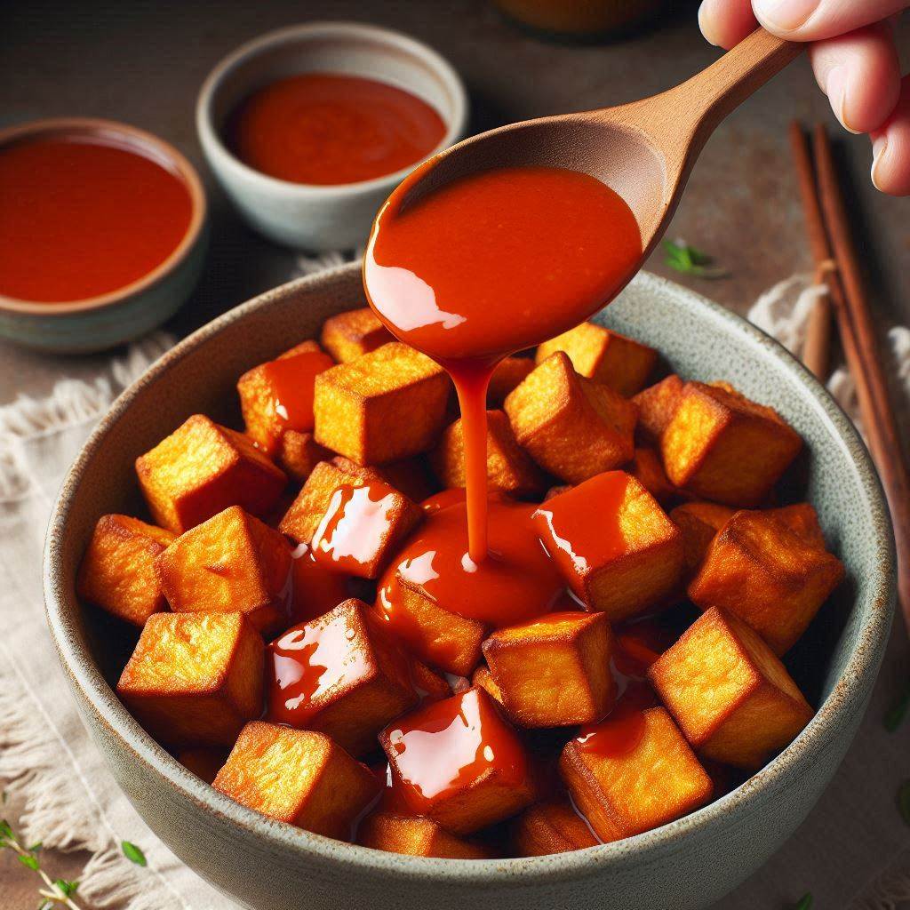 Coat the Baked Tofu in Sauce