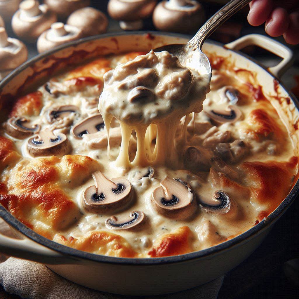 Creamy Chicken Mushroom Casserole 