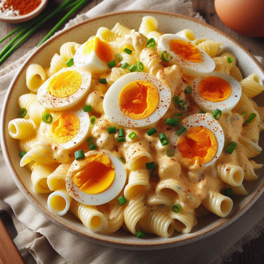 Creamy Pasta Salad Recipe with Egg and Mustard Dressing