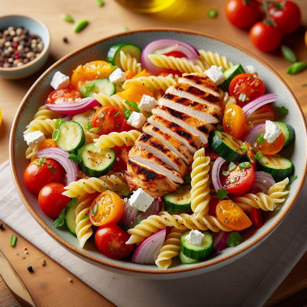 High-Protein Grilled Chicken Pasta Salad