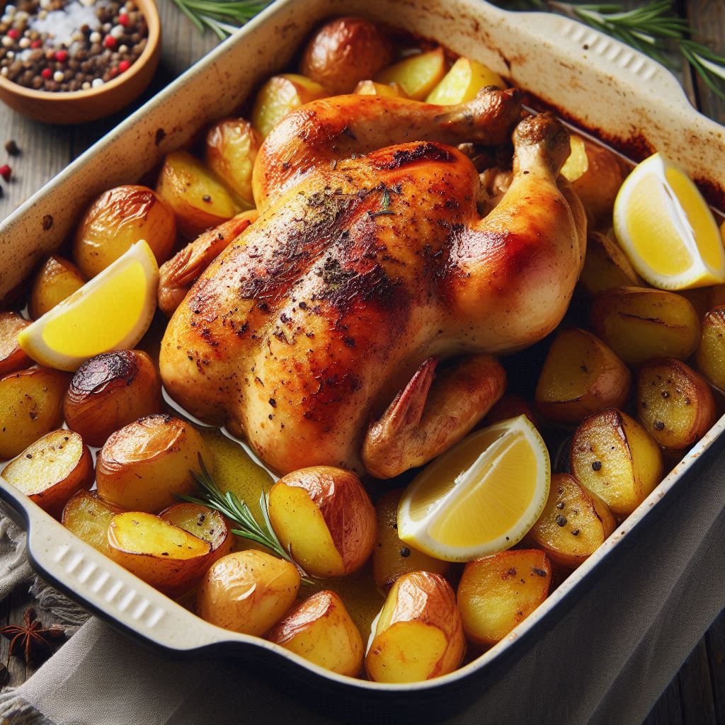  Baked Lemon Herb Chicken with Roasted Potatoes