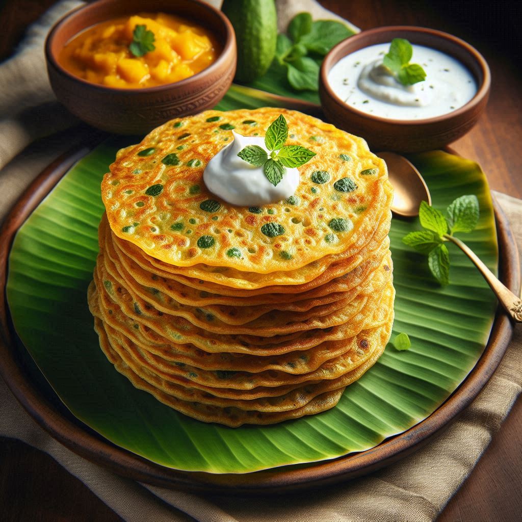 Methi Thepla with Sweet Mango Chutney