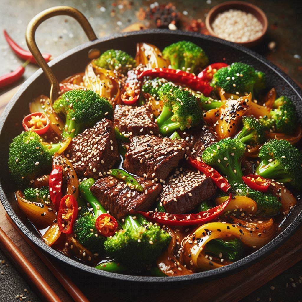 Spicy Keto Steak and Broccoli Stir-Fry