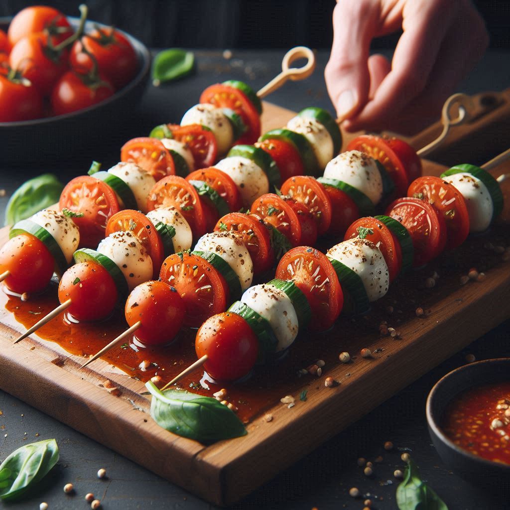Caprese Skewers (Cold, Healthy & Simple!) 8 Serve & Impress!