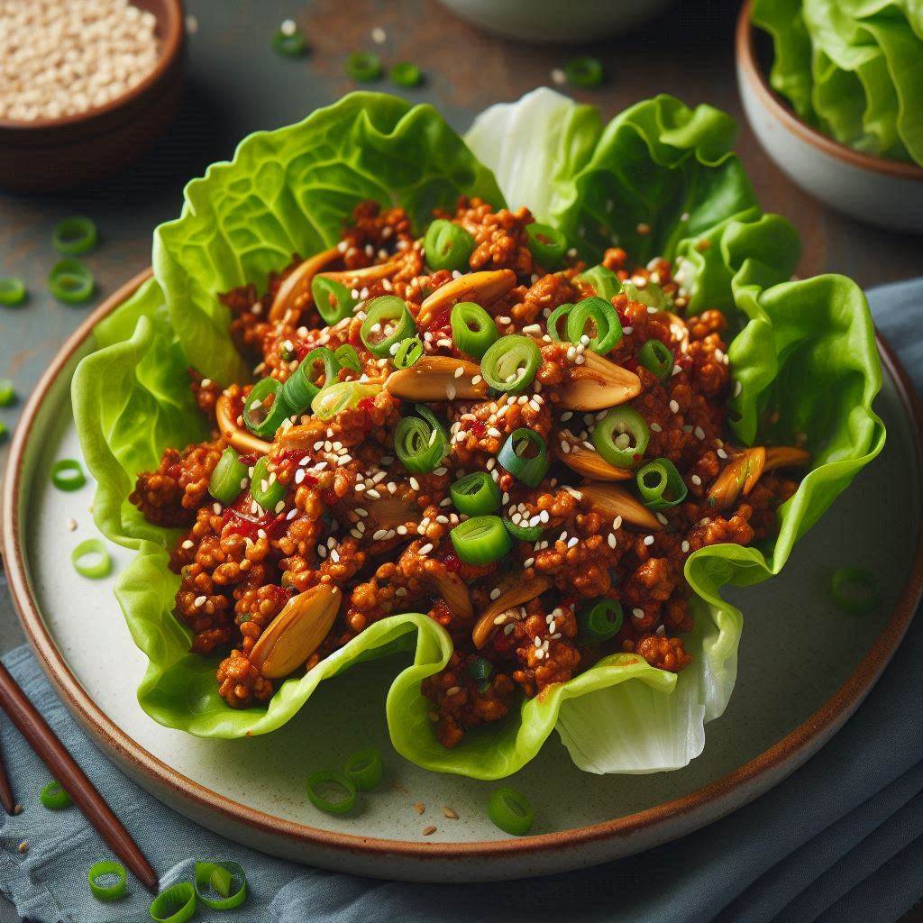 Spicy Chicken & Mushroom Lettuce Wraps