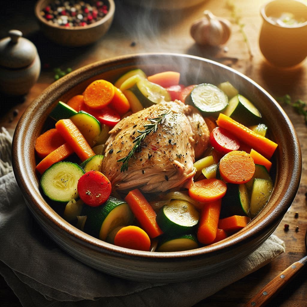 Crockpot Garlic Butter Chicken & Veggies