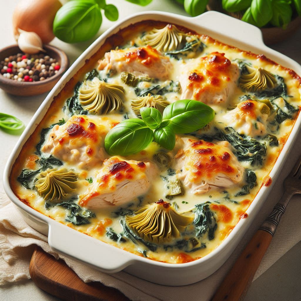 Spinach and Artichoke Chicken Casserole