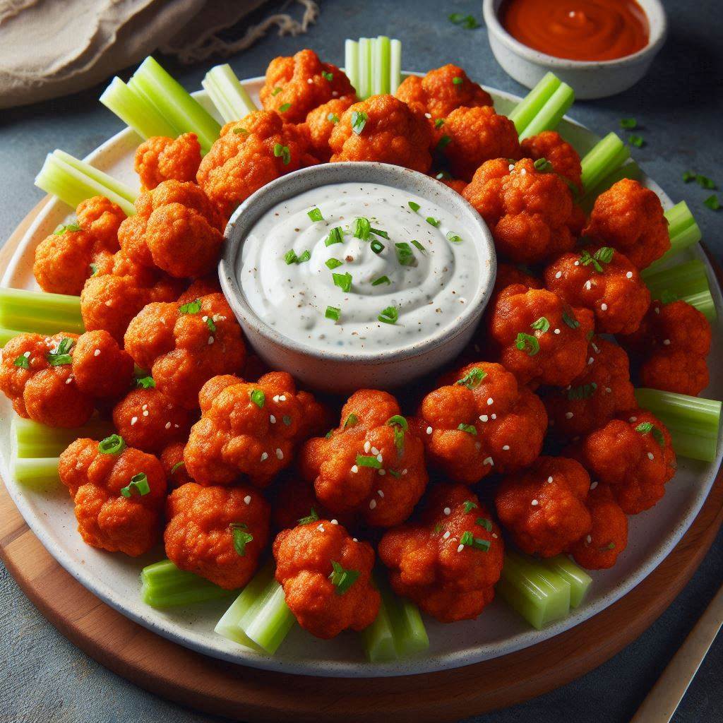 Buffalo Cauliflower Bites (Easy & Fun!) 9 Serve and Enjoy!