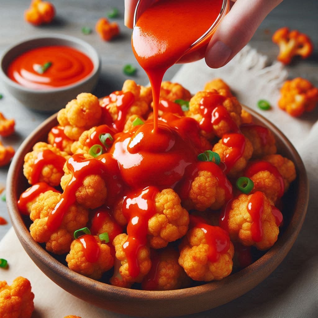 Buffalo Cauliflower Bites (Easy & Fun!) 8 Toss in the Buffalo Sauce