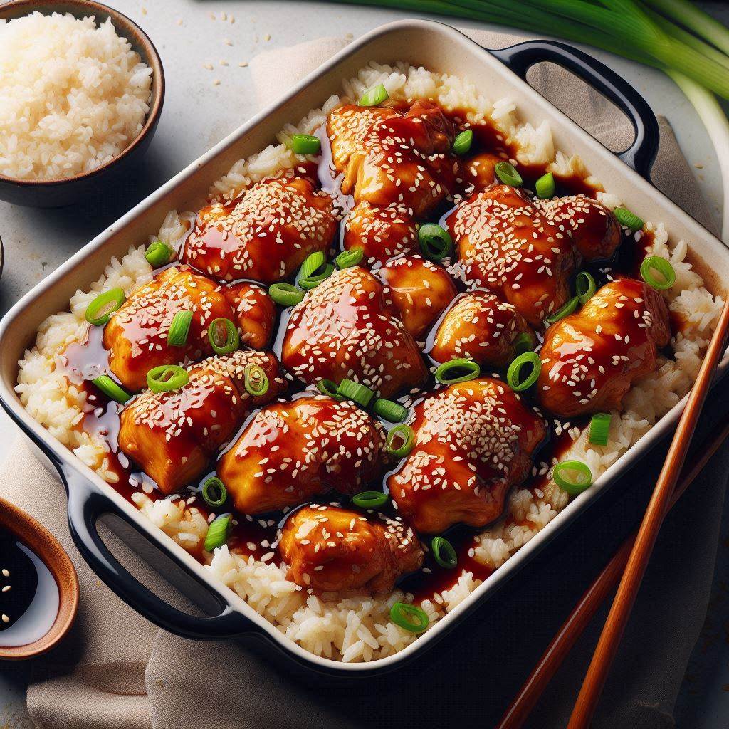 Teriyaki Chicken and Rice Casserole