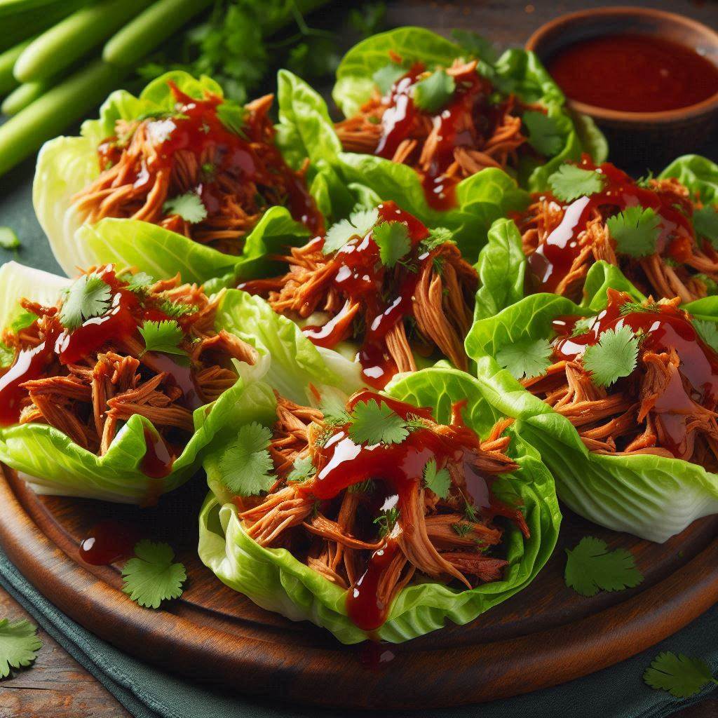 Pulled Pork Lettuce Wraps (Healthy & Crockpot!)