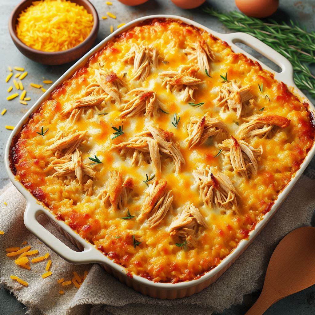 Cheesy Chicken and Rice Casserole