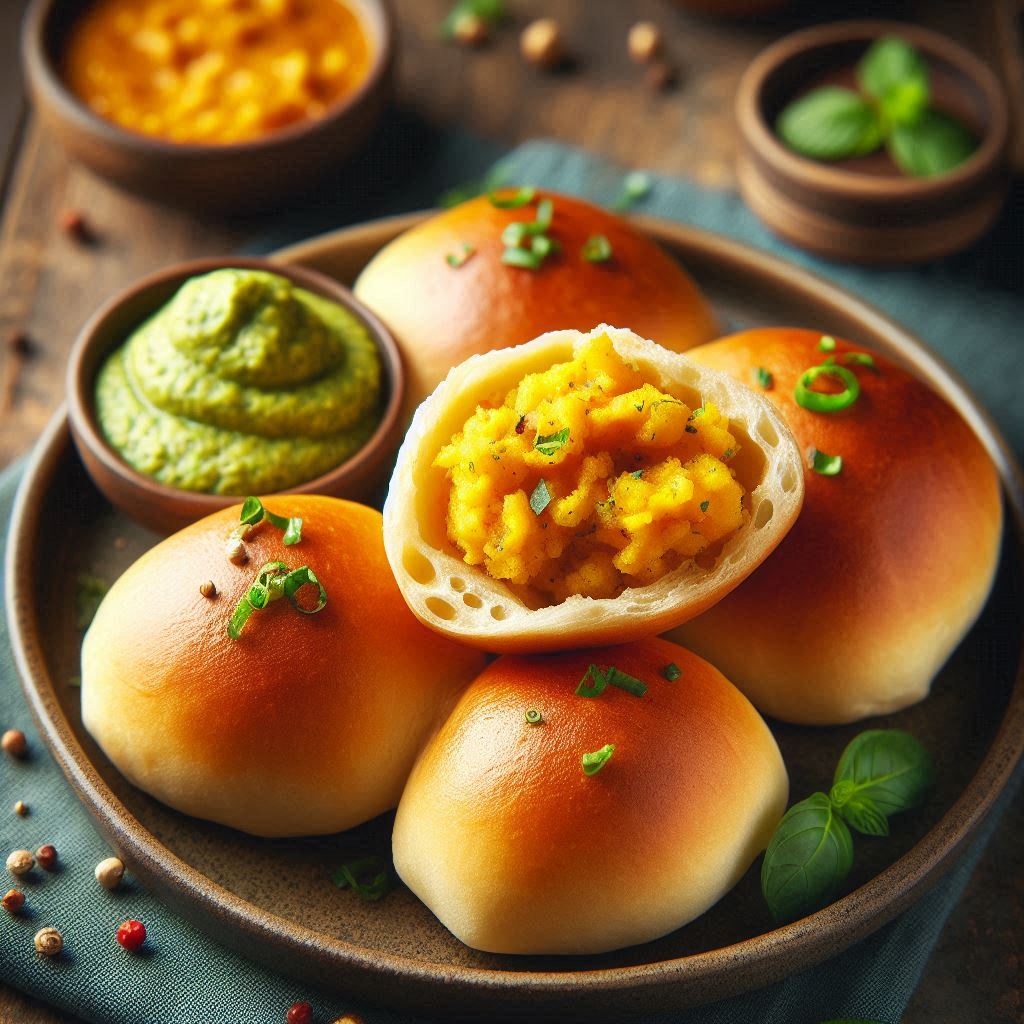 Quick Indian-Style Bread Roll with Spiced Potato Filling