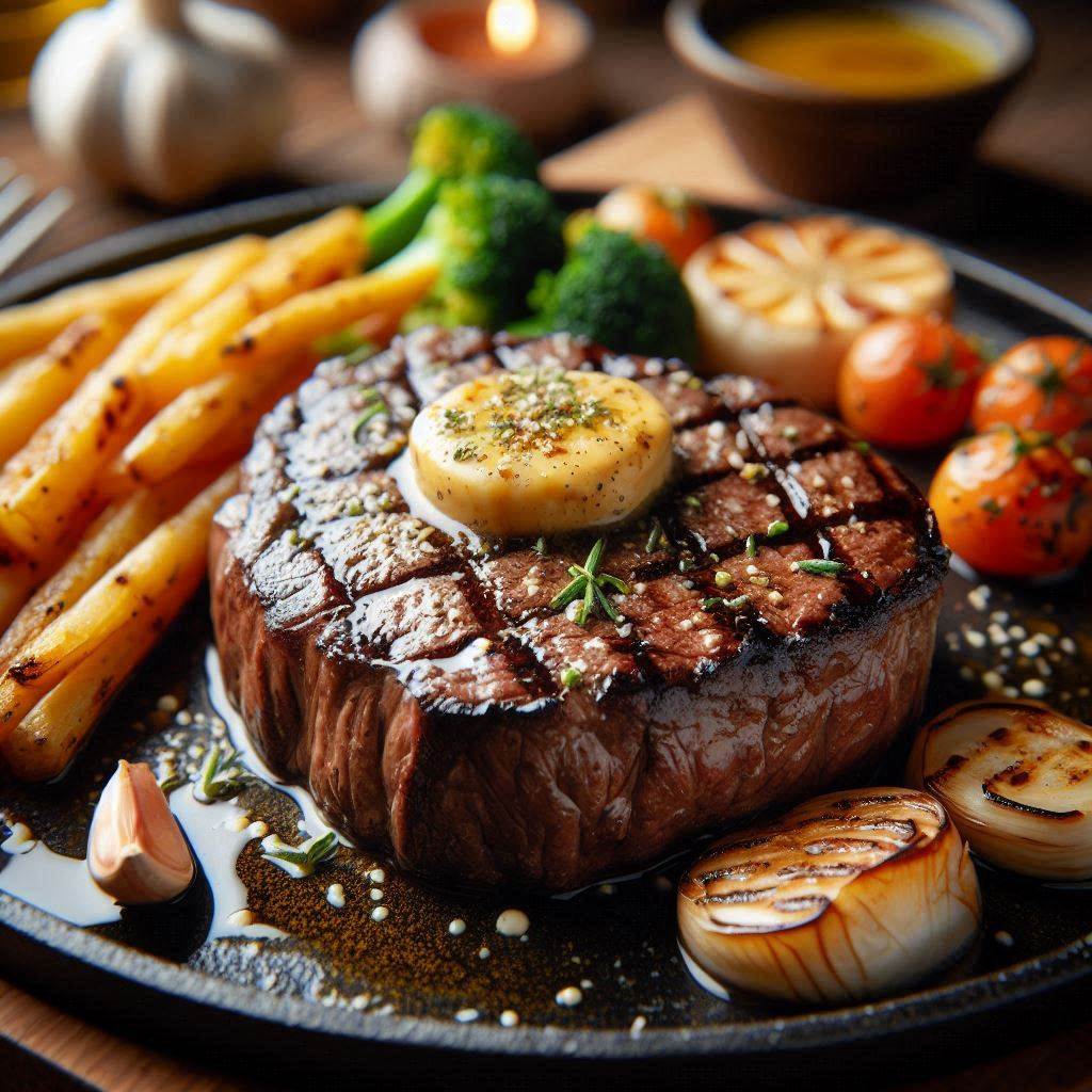 Keto Garlic Butter Steak with Roasted Vegetables