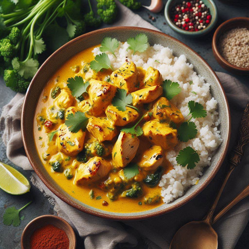 Coconut Curry Chicken with Cauliflower Rice