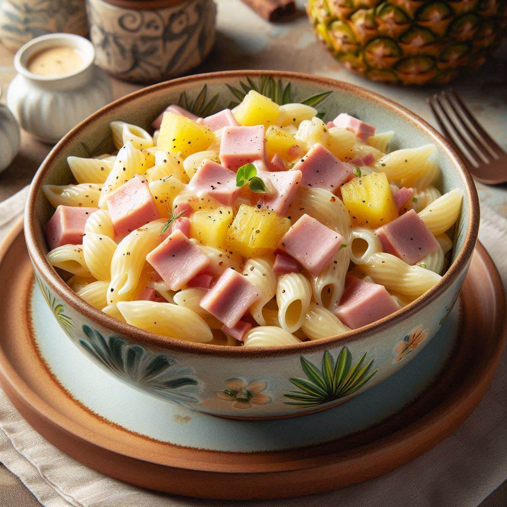 Creamy Pasta Salad Recipe with Ham and Pineapple