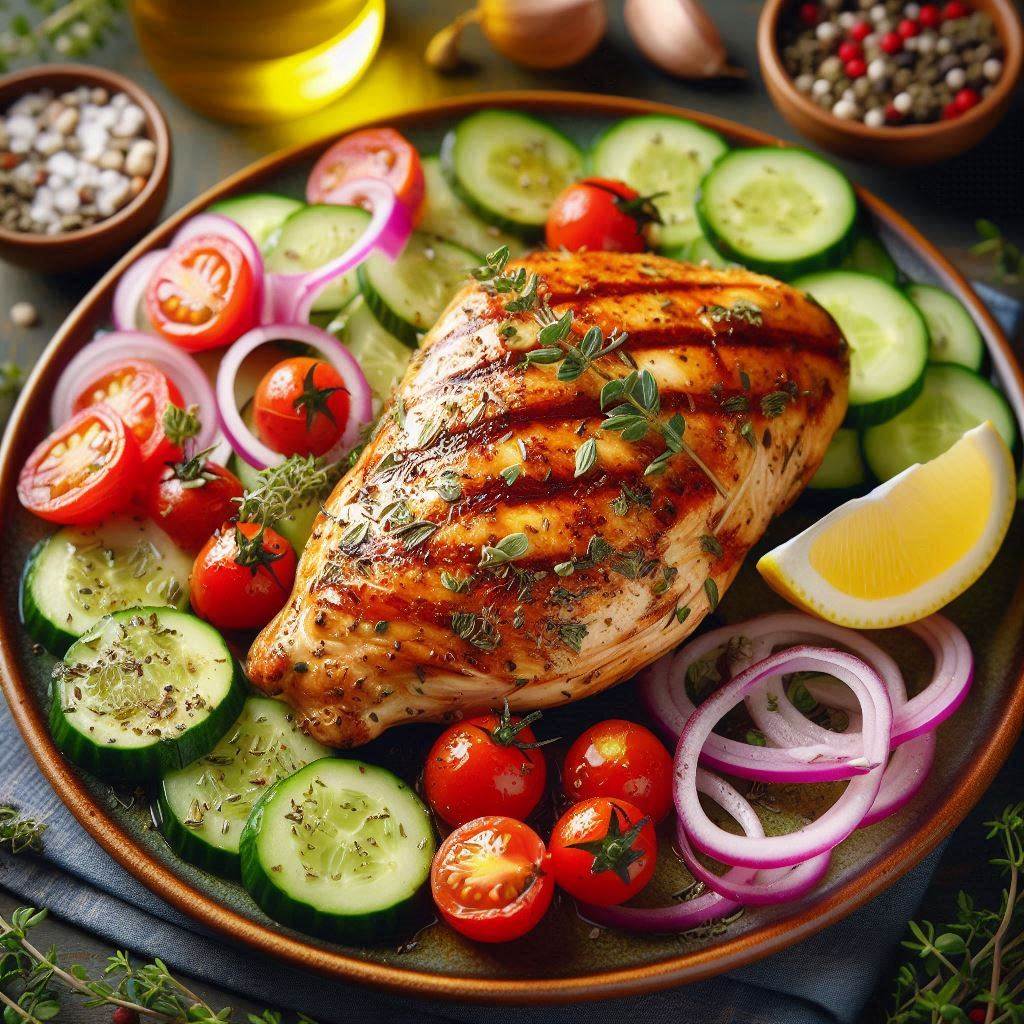 Low-Calorie Greek Chicken with Cucumber Salad – A Refreshing Mediterranean Feast