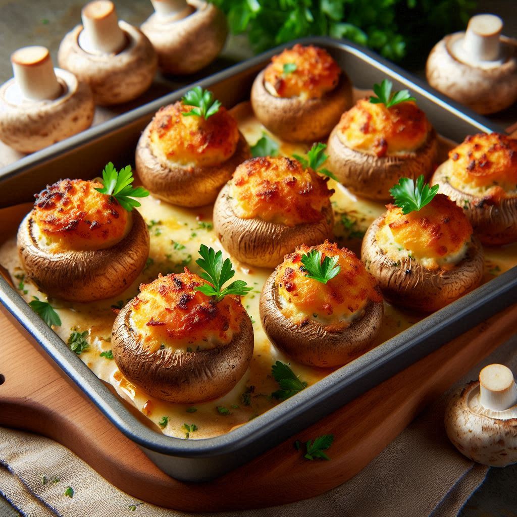 Stuffed Mushrooms with Garlic & Cheese (Keto & Healthy!)