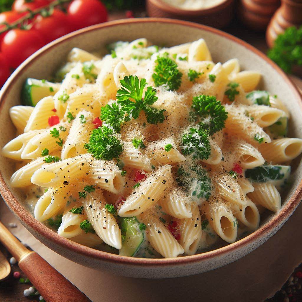 image 19 Creamy Pasta Salad Recipe with Alfredo Sauce