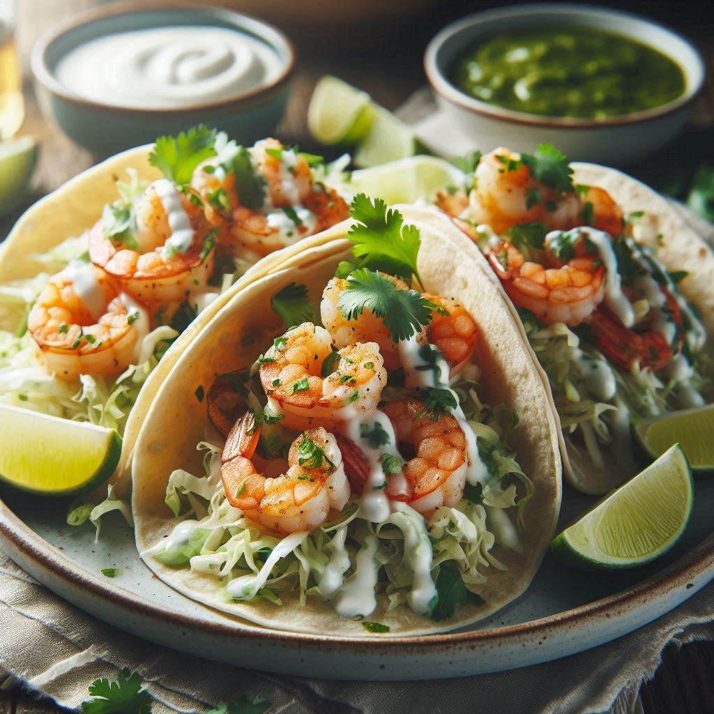 22 Irresistible Shrimp Recipes for Dinner You’ll Want to Try Tonight" 7 Shrimp Tacos with Lime Crema