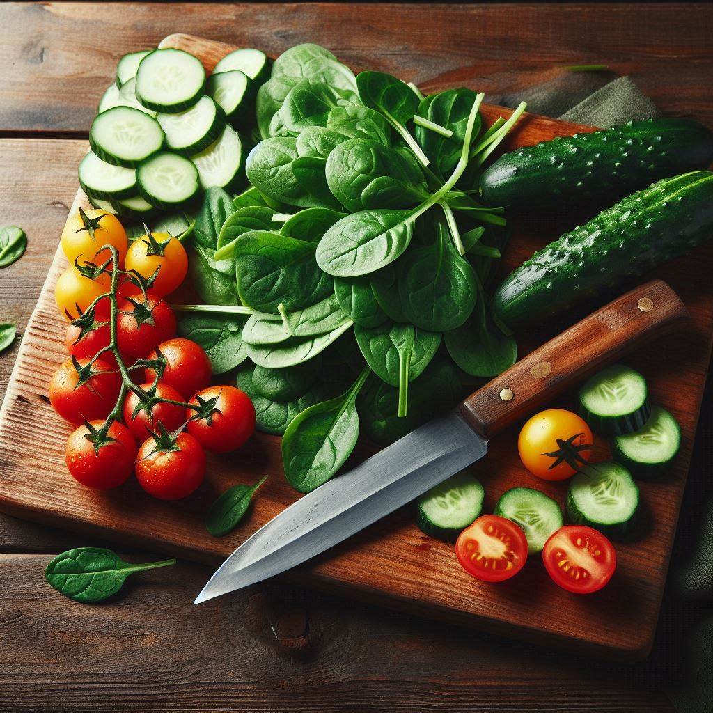 Healthy Creamy Pasta Salad Recipe with Spinach and Feta 4 Prepare the Vegetables