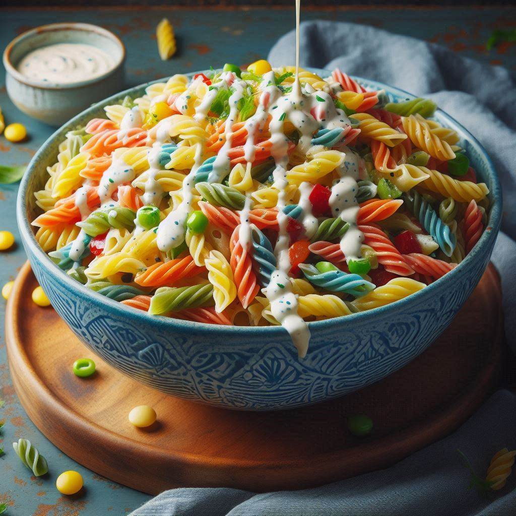 Healthy Creamy Pasta Salad Recipe with Spinach and Feta 6 Assemble the Salad
