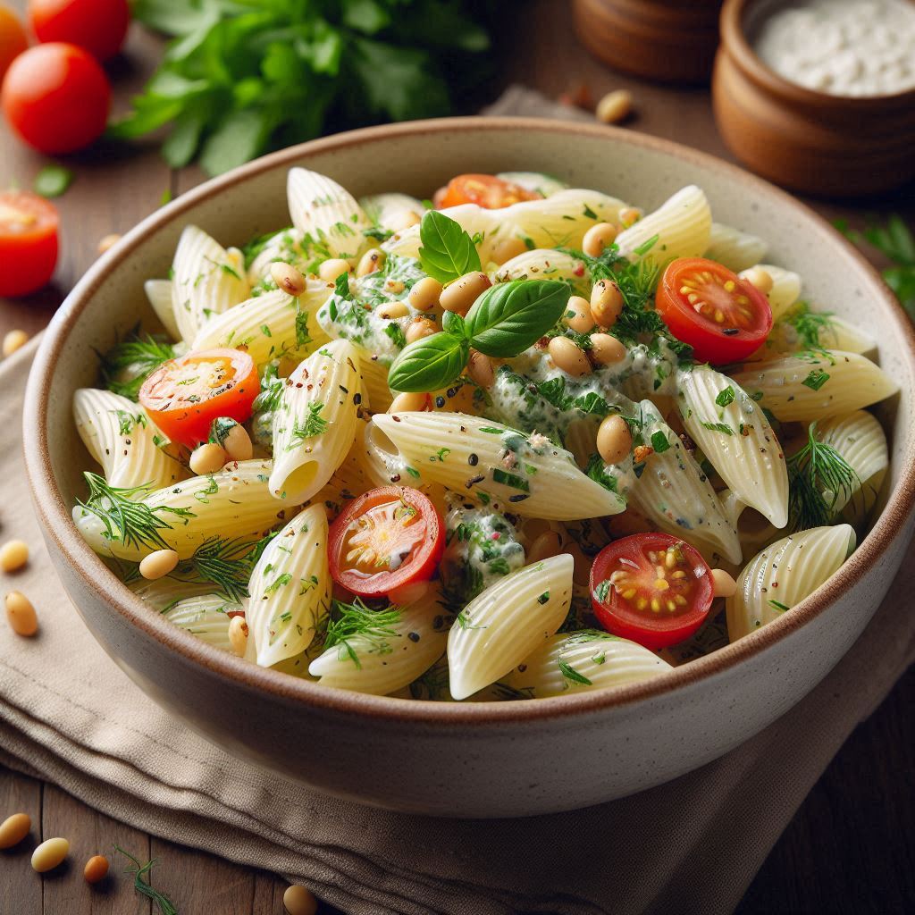 Creamy Pasta Salad Recipe with Roasted Vegetables 7 Chill and Serve