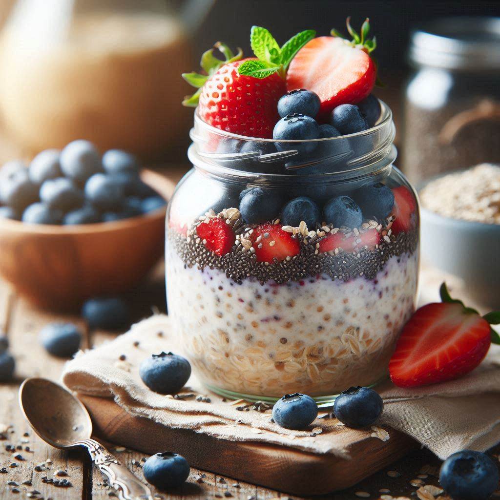 Healthy Breakfast Recipes on the Go: Start Your Day the Smart Way 1 Overnight Oats with Chia and Berries