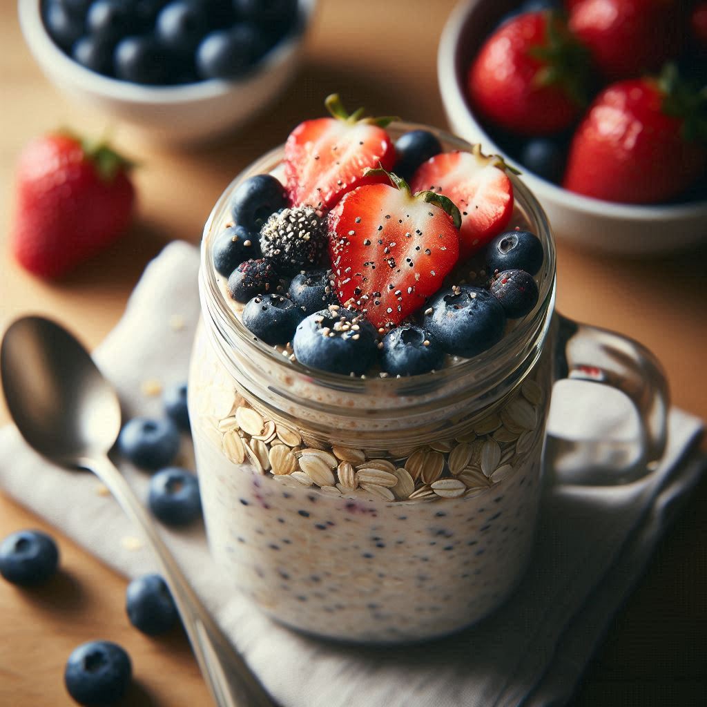 Healthy Breakfast Recipes for Easy Mornings: Start Your Day Right 3 Overnight Oats with Berries and Chia Seeds