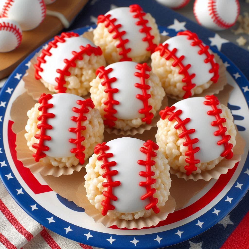 17 Delicious Baseball Snack Ideas You Need for Your Team: Game Day, Parties & More! 14 Baseball Shaped Rice Krispies Treats